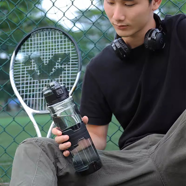 Customised sport bottle with name and logo.