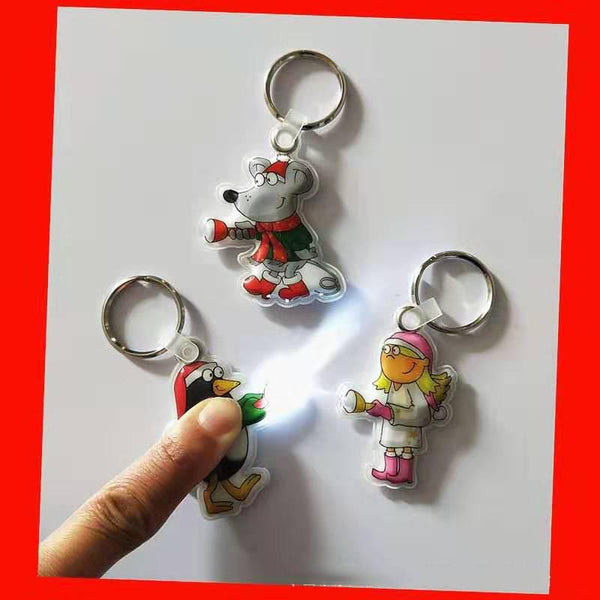 Reflective PVC Starry LED Light Key Chain , key chain corporate gifts , Apex Gift