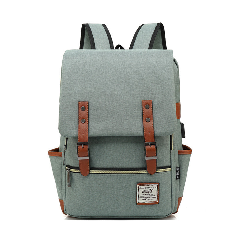 Retro men and women outdoor Canvas Backpack