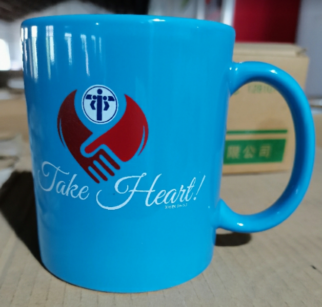 Corporate gifts Bulk With printing -  Blue Coated Mugs with full color Print