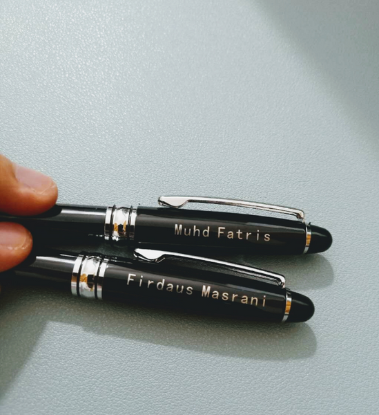 Corporate gifts Bulk With printing -  Laser engraving on stainless steel pen