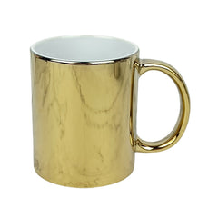 Gold plated ceramic mug