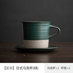Creative stoneware coffee cup and saucer set