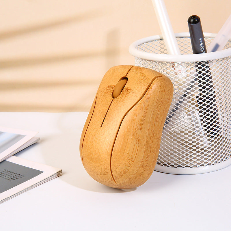 Bamboo Wireless Mouse Customizable Logo