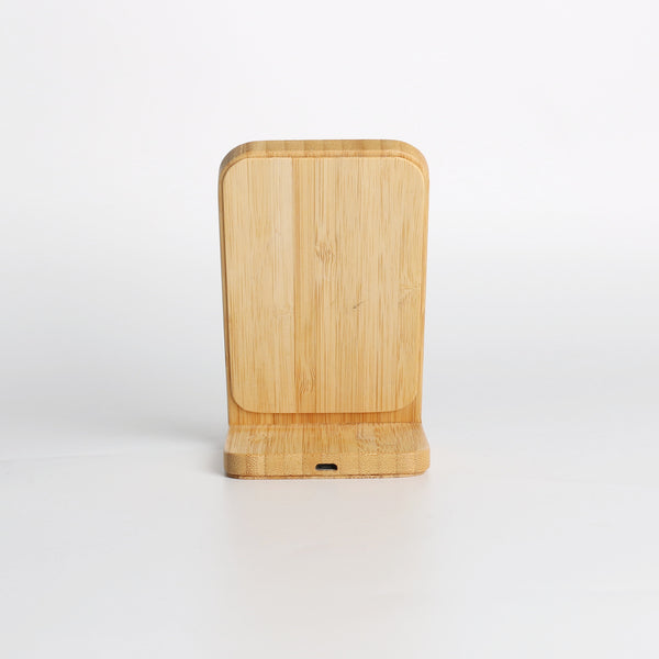 10W bamboo and wood stand wireless charger