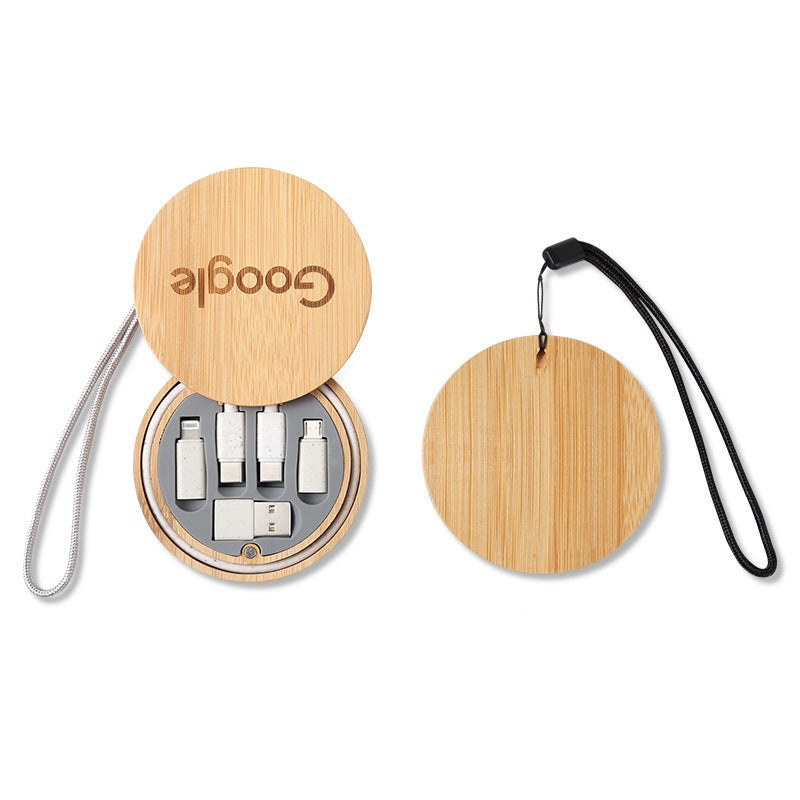 New bamboo wood 60W data cable set