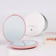 Folding portable led cosmetic mirror