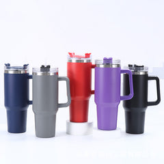 40OZ thermos cup with handle straw