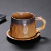 retro rust coffee cups with plates