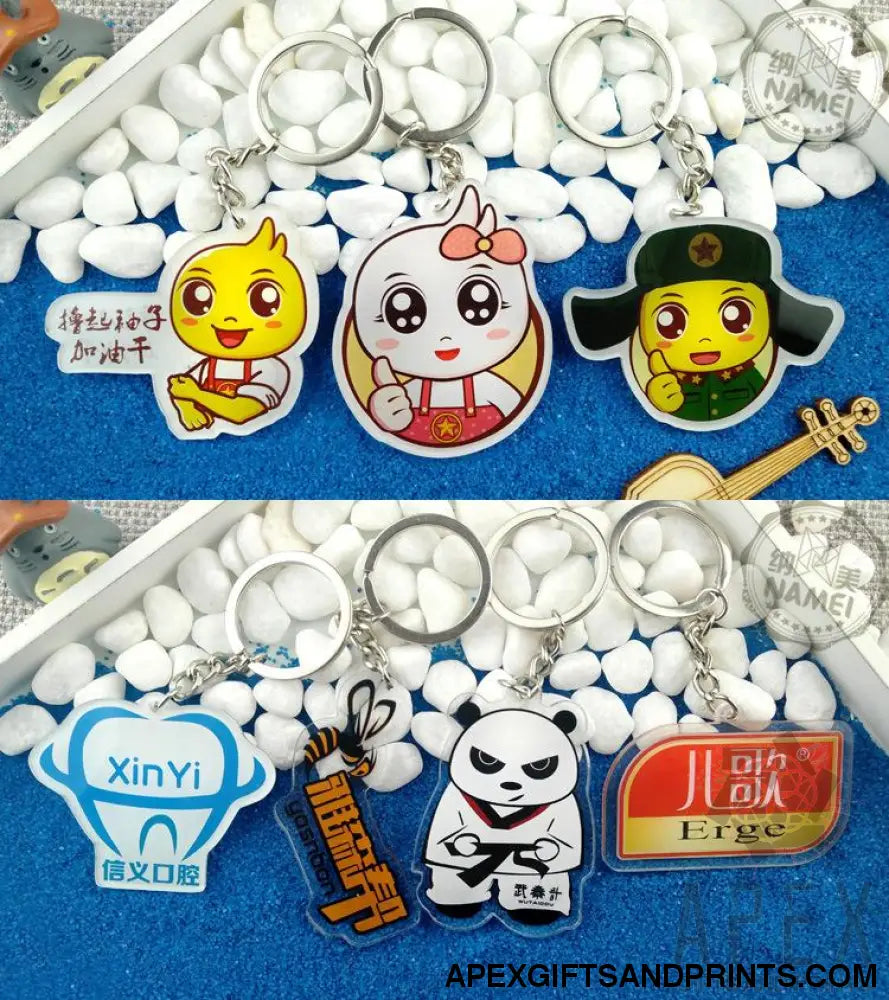 Cartoon acrylic keychain - Customised with Logo Printing - Corporate ...