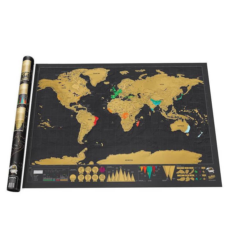 Black & Gold Creative Travel Map , map corporate gifts , Apex Gift