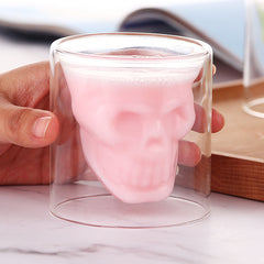 Creative Bar Double Glass Skull Cup