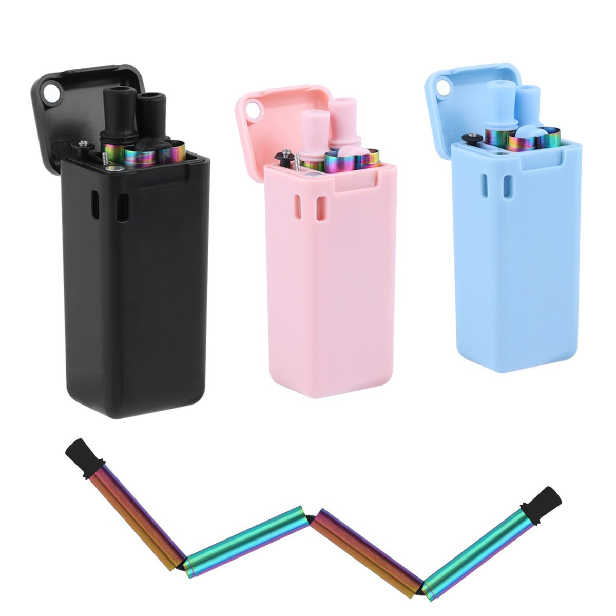 Customisable Straw Set Reusable Collapsible Straw - Customised with Logo Printing - Corporate ...