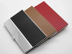 Stainless Steel Leather Card Holder , card holder corporate gifts , Apex Gift