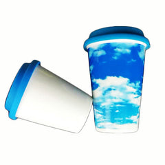 Ceramic handleless silicone lid travel cup custom logo , Cup corporate gifts , Apex Gift