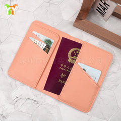 Soft wood grain PU passport holder
