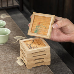 Kungfu tea ceremony wooden coaster