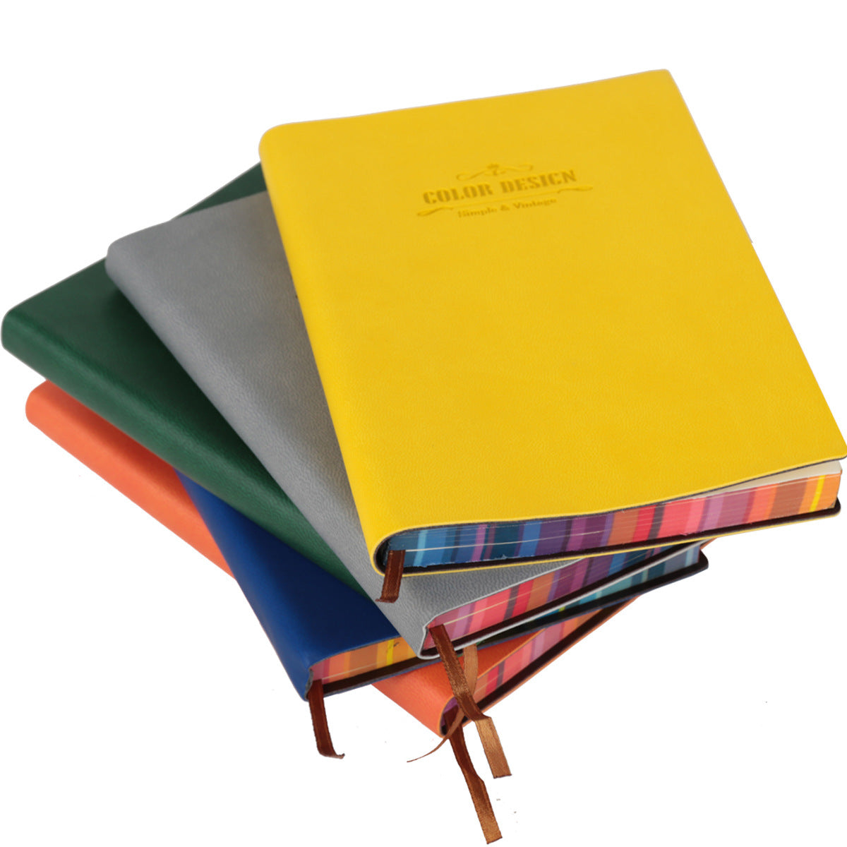 Color spray edge PU material notepad - Customised with Logo Printing ...