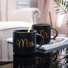 Simple black and white gilt edged ceramic mark cup customized , mack corporate gifts , Apex Gift
