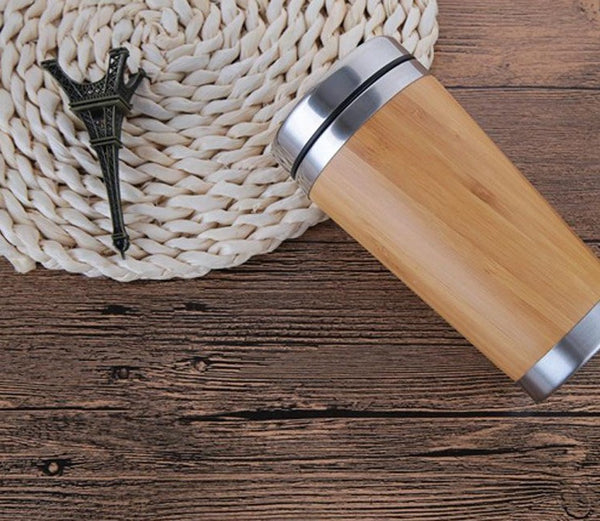 Bamboo stainless steel coffee cup , thermos cup corporate gifts , Apex Gift