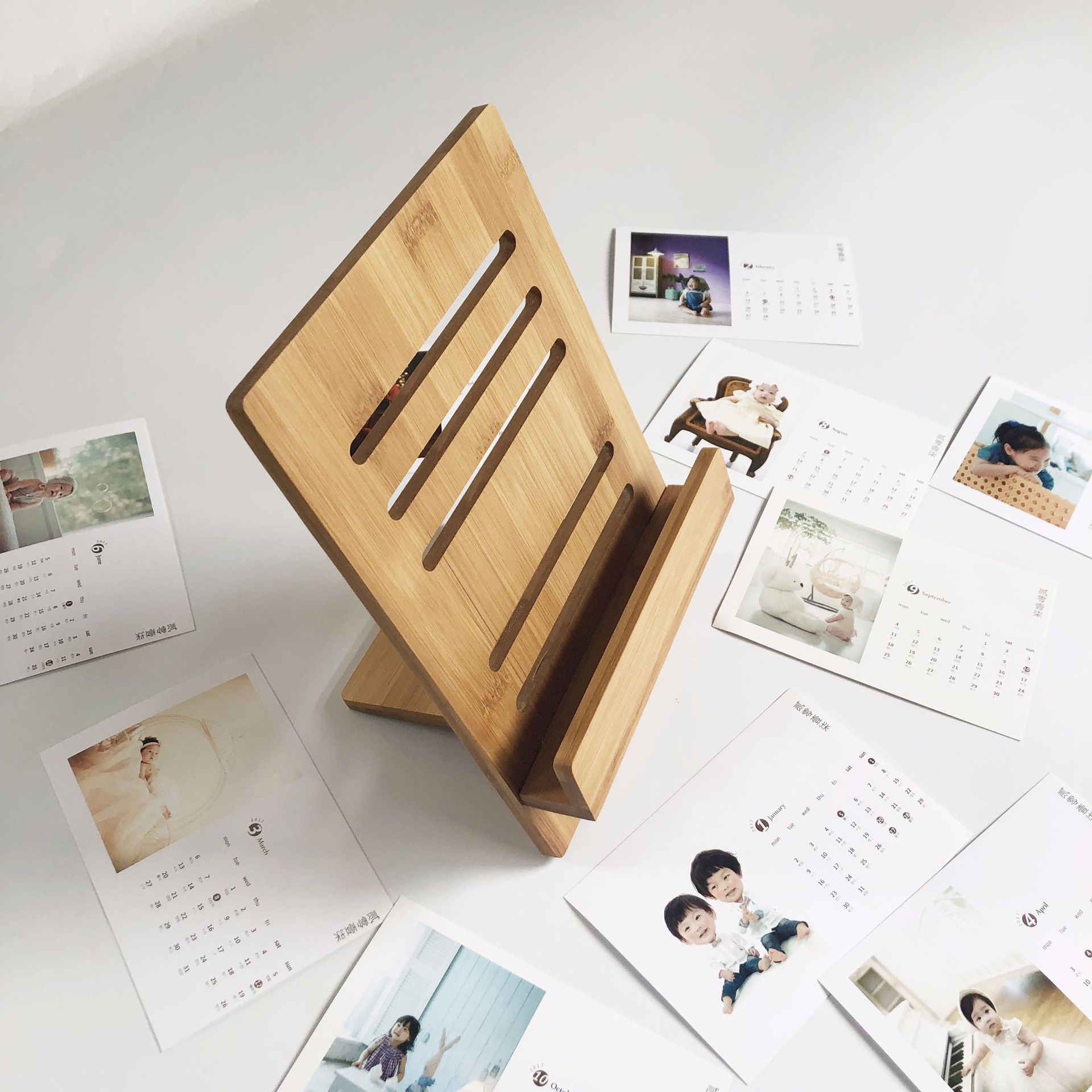 Bamboo Calendar Support Wooden Reading Frame , calender corporate gifts , Apex Gift