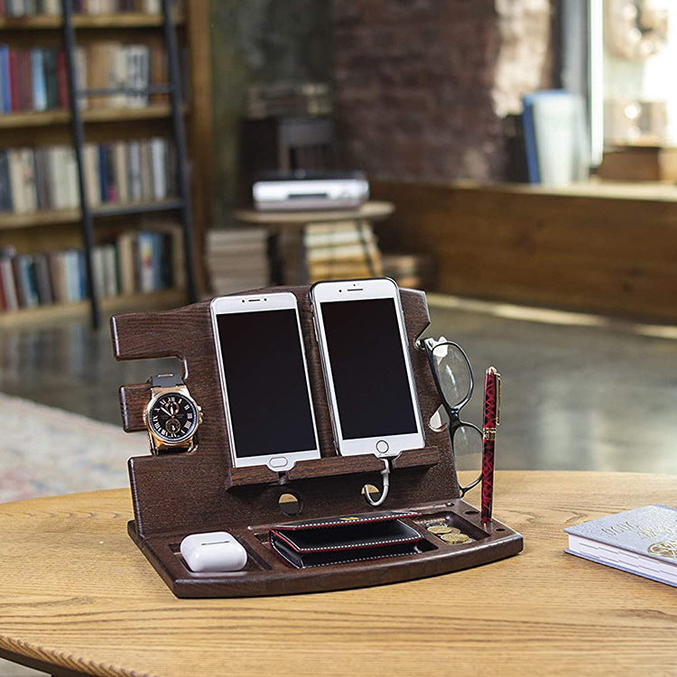 Handphone Storage Rack Wooden mobile phone storage rack - Customised with Logo Printing ...