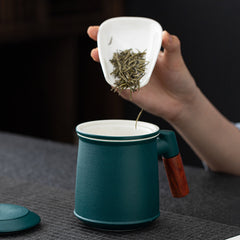 陶瓷个人杯马克泡茶杯茶水分离杯办公室家用带盖过滤水杯礼品定制 ,  corporate gifts , Apex Gift