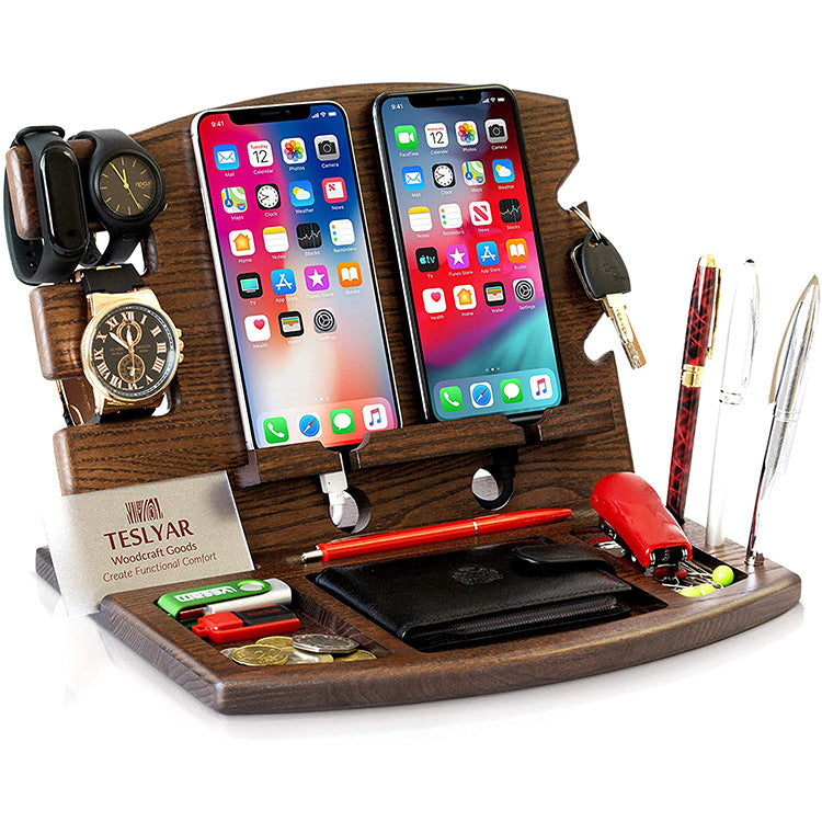 Wooden mobile phone storage rack - Customised with Logo Printing ...
