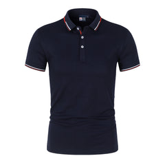 new solid color men's polo shirt