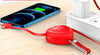 Heart-shaped retractable three-in-one data cable