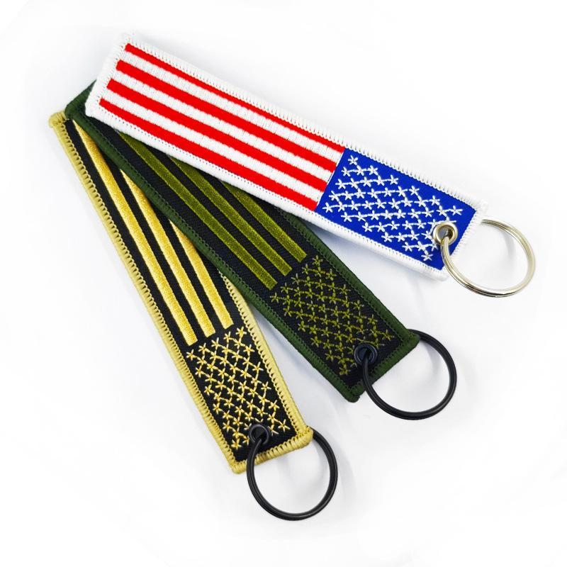 American flag embroidered key chain pendant , key chain corporate gifts , Apex Gift