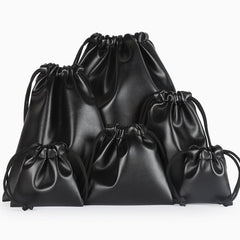 Packaging Bag Black Leather Drawstring Box Wedding Christmas Bag , bag corporate gifts , Apex Gift