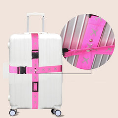 Travel luggage packed with cross-tied suitcase Strap , luggage strap corporate gifts , Apex Gift